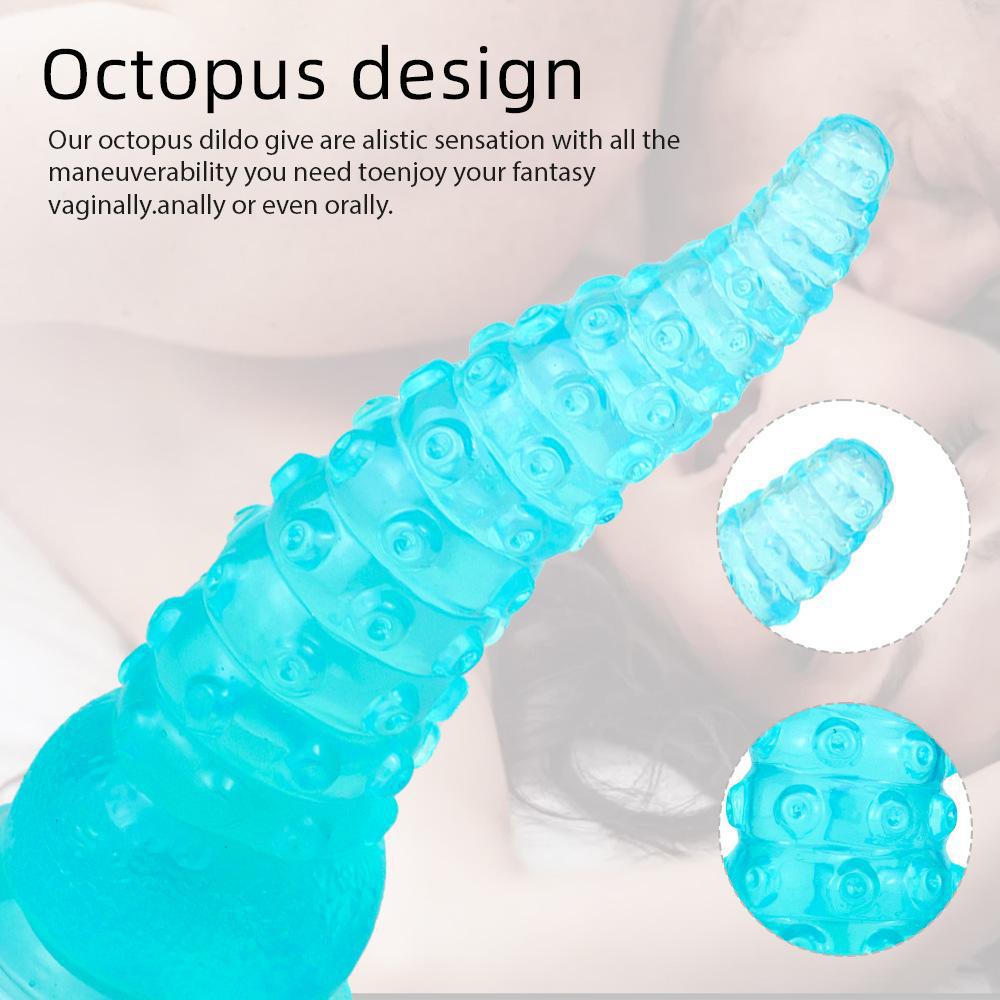 Octopus tentacles transparent colorful dildo oversized alternative alien vestibule anal plugs fake penis for men and women with anal masturbation