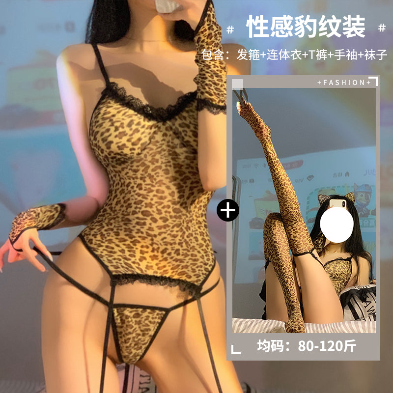 Release the wild charm, deduce the ultimate temptation -- "sexy leopard print sexy underwear"